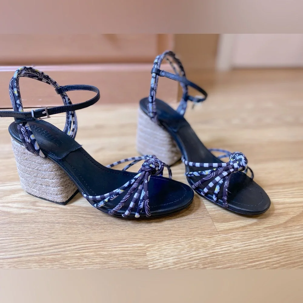 Too cute 😍Schulz espadrilles open toe heels size US 7.5 EUC - Picture 8 of 15